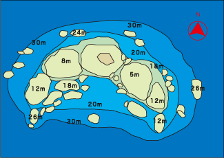 水中マップ／リチェリューロック／スリン国立海洋公園