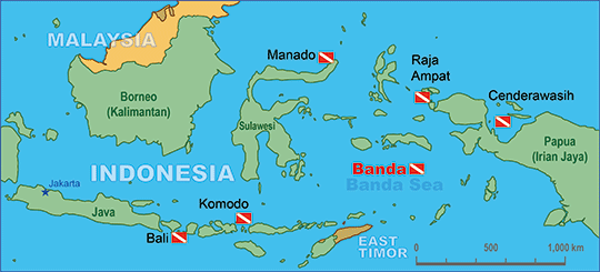 インドネシア ダイビングマップ