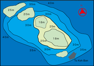 Dive site map/koh Bon Pinnacle