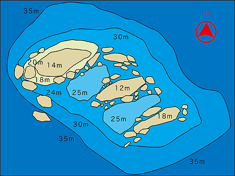 シミラン諸島／ボルダーシティの水中ポイントマップ