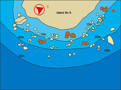 シミラン諸島／ブレックファースト ベンドの水中ポイントマップ